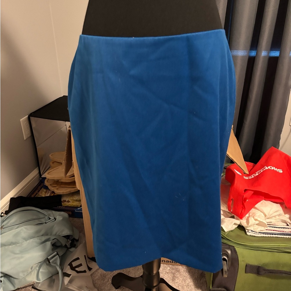 Anne Klein Asymmetrical Blue Pencil Skirt